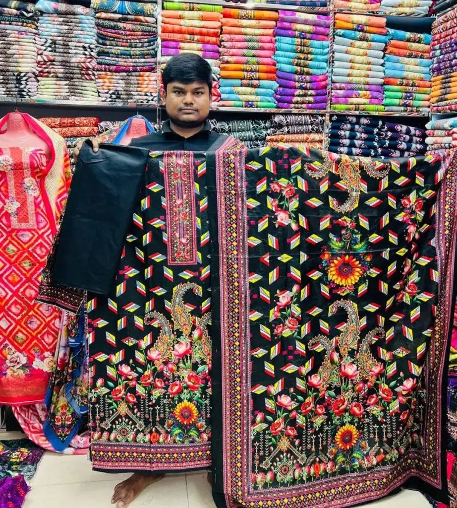 Moriom Fashion কোসেক সিকুইন আড়ি কাজ থ্রী পিস-চার সেট কম্বো 22