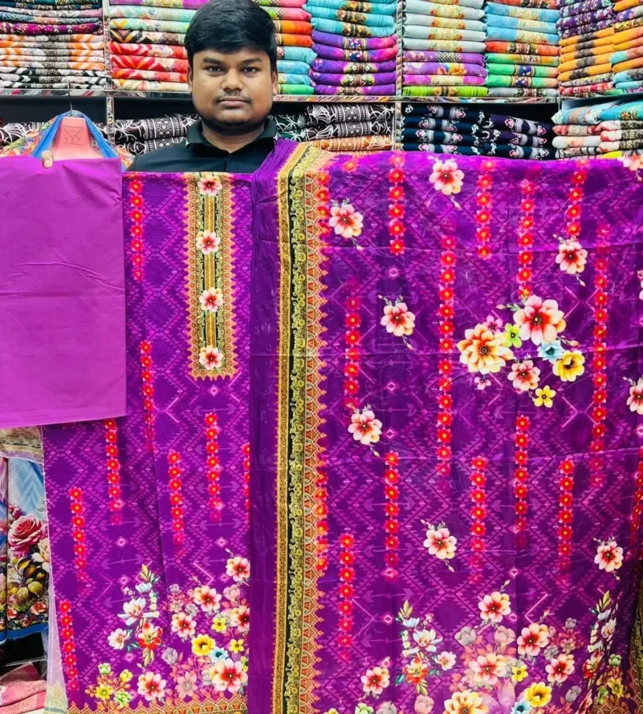 Moriom Fashion কোসেক সিকুইন আড়ি কাজ থ্রী পিস-চার সেট কম্বো 44