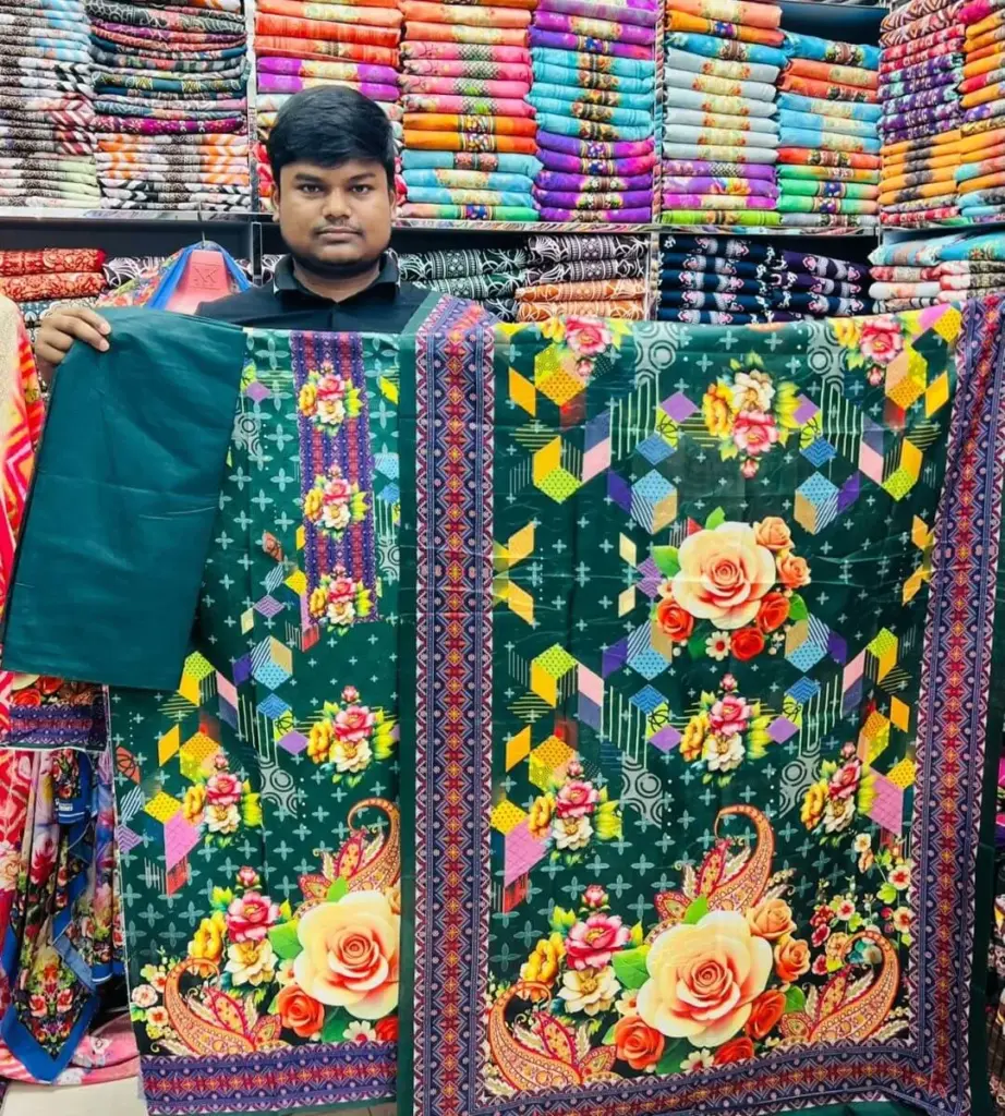 Moriom Fashion কোসেক সিকুইন আড়ি কাজ থ্রী পিস-চার সেট কম্বো11